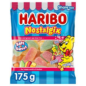 Haribo Nostalgix Sugar Coated Fruit Cola Jelly Sweets 175g, imported from the UK