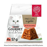 Sainsburys Gourmet Revelations Fine Cuts in Jelly Salmon Wet Cat Food 4 x 57g- Buy online at McGrocer