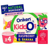 Onken Kiddos bringebær- og bananyoghurt for barn 4 x 90 g