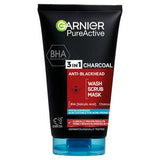 Sainsburys Garnier SkinActive PureActive Charcoal 3in1 Face Cleanser Scrub Mask 150ml- Buy online at McGrocer