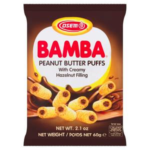 Osem Bamba Bouffées de Cacahuète avec Garniture Crème de Noisette Snacks 60g