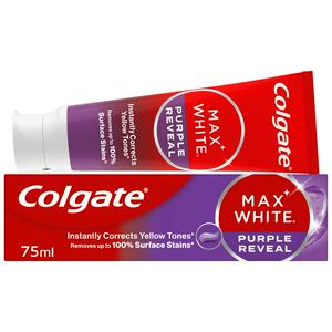 Colgate Max White Purple Reveal toothpaste 75ml, imported from the UK