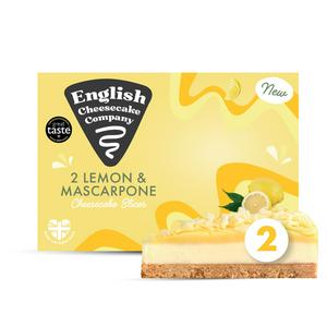 English Cheesecake Company Lemon Mascarpone Cheesecake Slices Packung von 2 180g