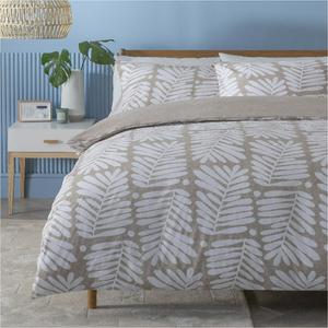 Habitat Cotton Paper Cut Leaf Brown Wende-Doppelbettbezug