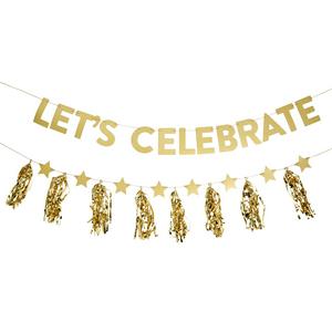 Sainsburys Home Let's Celebrate Bunting Gold 2.5m set (British brand)