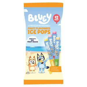 Bluey Fruchtgeschmack Eis am Stiel Gefrierfähig mit 25 % Fruchtsaft Kinder Snack 12 x 45ml