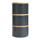 Sainsburys Habitat Embossed Stacking Canisters Black Tea Coffee Sugar 3 Pack- Buy online at McGrocer