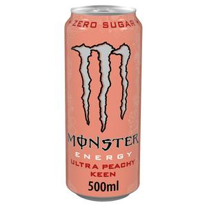Monster Ultra Peachy Keen energy drink 500ml, imported from the UK