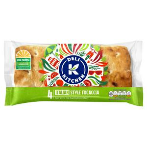 Deli Kitchen Sliced Focaccia Greek Persian 4 Pack 300g
