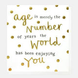 Sainsburys Caroline Gardner Age Is Merely A Number Birthday Card 14.0 x 14.6 cm- Buy online at McGrocer