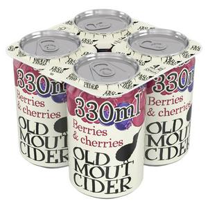 Old Mout Berries & Cherries Cider 4x330ml, imported from the UK
