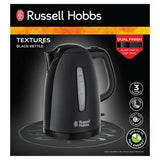 Sainsburys Russell Hobbs Textures Black Plastic Kettle 1.7 Litre- Buy online at McGrocer