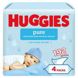 Sainsburys Huggies Pure Plastic Free Baby Wipes 4 x 48 Wipes- Buy online at McGrocer