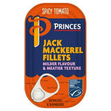 Princes Spicy Tomato Jack Mackerel Fillets 125g, imported from the UK