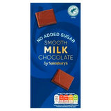 Sainsburys Sainsbury's No Added Sugar Milk Chocolate 100g- Buy online at McGrocer