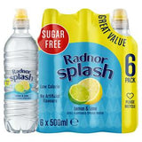 Radnor Splash lemon lime still flavoured water 6x500ml, imported from the UK