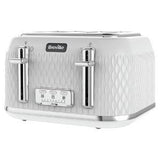 Sainsburys Breville VTT911 Curve 4 Slice Toaster - White and Chrome- Buy online at McGrocer