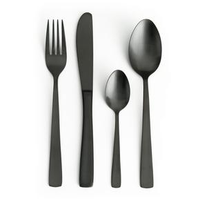 Habitat satin black cutlery set 16pc, UK version