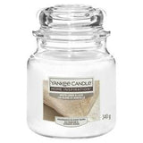 Sainsburys Yankee Home Inspiration White Linen Lace Scented Candle Medium Jar- Buy online at McGrocer