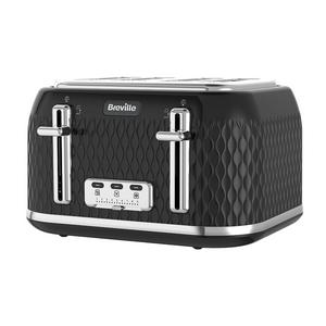 Sainsburys Breville Curve Grille-pain 4 tranches Noir et Chrome- Acheter en ligne sur McGrocer