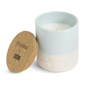 Habitat x Scion Mr Fox Ceramic Candle Mandarin Violet Blue 8cm