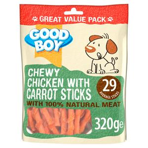 Sainsburys Good Boy Pawsley & Co. Chewy Chicken with Carrot Sticks Dog Treats 320g- Buy online at McGrocer