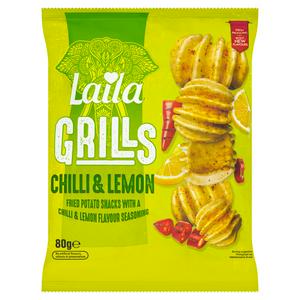 Laila Grills Chips de Pommes de Terre saveur Piment Citron 80g