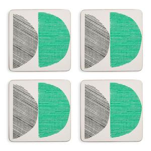 Sainsburys Habitat Linear Circles Set of 4 Cork Backed Coasters- Buy online at McGrocer