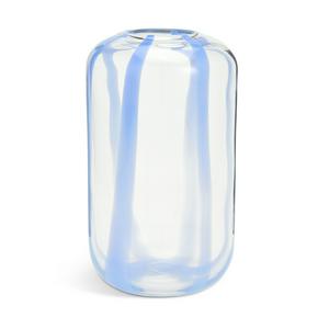 Habitat Art Glass Stripe Vase - Blue