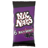 Nik Naks Rib 'N' Saucy Corn Snack Multipack x6, imported from the UK