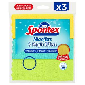 Sainsburys Spontex Magic Effect Microfibre Cloths x3 Pack Assorted 24.5 x 25cm- Buy online at McGrocer