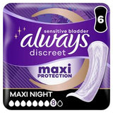 Always Discreet Ultimate Night Incontinence Pads x6 - British product