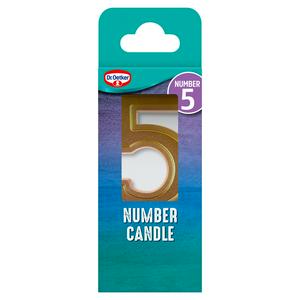 Dr. Oetker Number 5 birthday cake candle, UK version