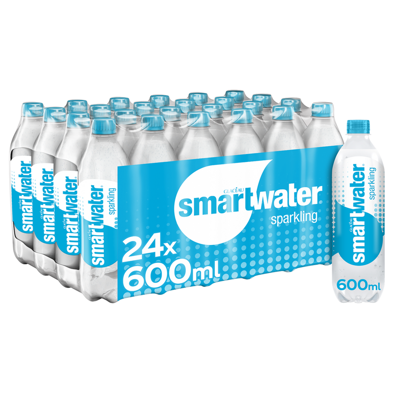 Glacéau Smartwater Sparkling Water 24 x 600ml bottles, UK version
