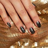 London Grace Ross Nail Polish Sparkly Black 12ml