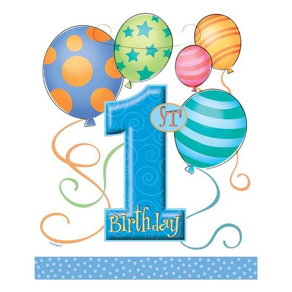 Width: 18cm. Design: Balloons, Number, Spotted, Stars, Striped. Occasion: 1st Birthday. Carry Handles.