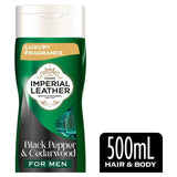 Imperial Leather Black Pepper & Cedarwood 2 in 1 Hair and Body Wash for Men 500ml