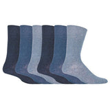 IOMI Mens 6 Pairs Non Elastic Diabetic Socks 12-14 UK Blue / 6EA