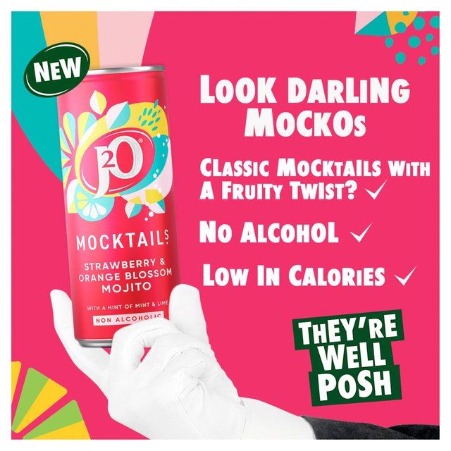 J2O Strawberry & Orange Blossom Mojito Mocktail 250ml