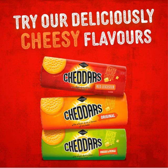 Jacob's Cheddars Red Leicester Flavour Cheese Biscuits   150g