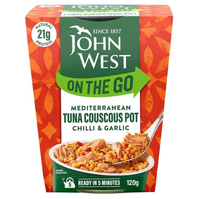 John West On The Go Mediterranean Chilli & Garlic Tuna Couscous Pot 120g