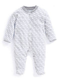 JOJO MAMAN BÉBÉ Little Elephant Sleepsuit Grey Up To 3 mths