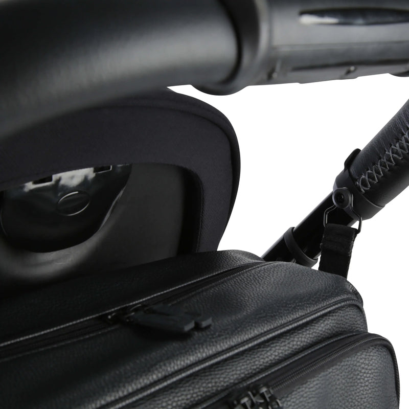 Junior Jones changing bag black faux leather with swaddles, UK version