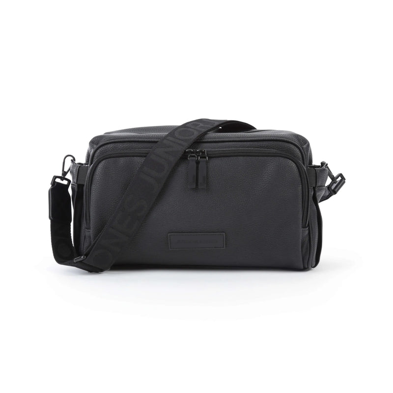 Junior Jones changing bag black faux leather with swaddles, UK version