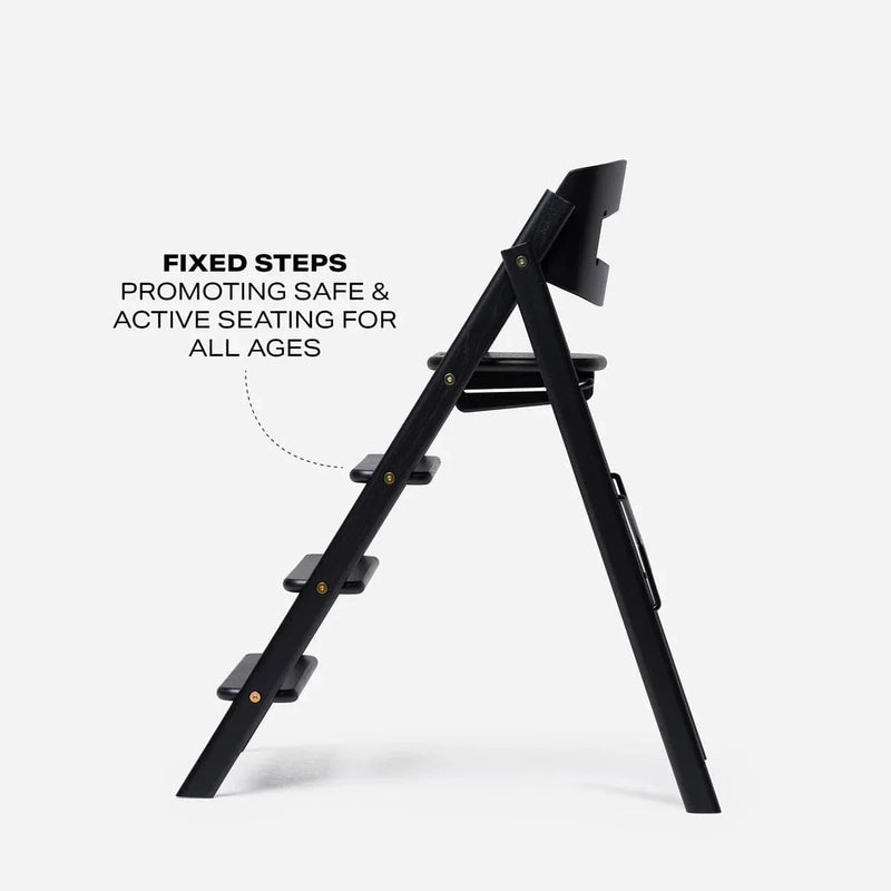 KAOS Klapp highchair in Majestic Oak and Black (British brand)
