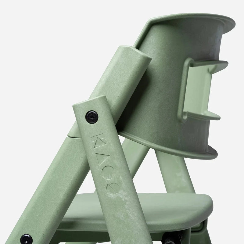 KAOS Klapp highchair bundle in Mineral Green, imported from the UK