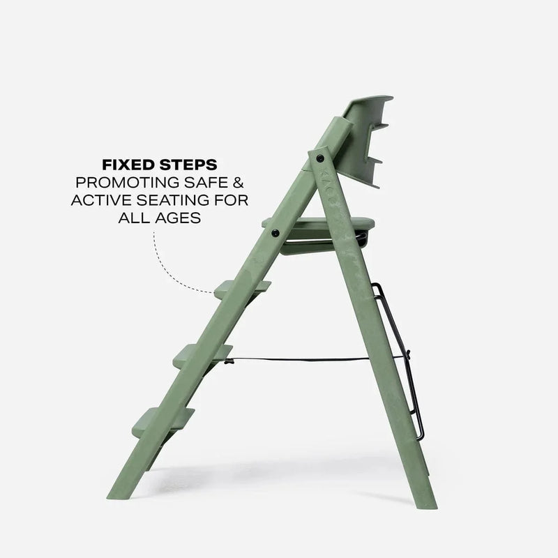 KAOS Klapp highchair bundle in Mineral Green, imported from the UK