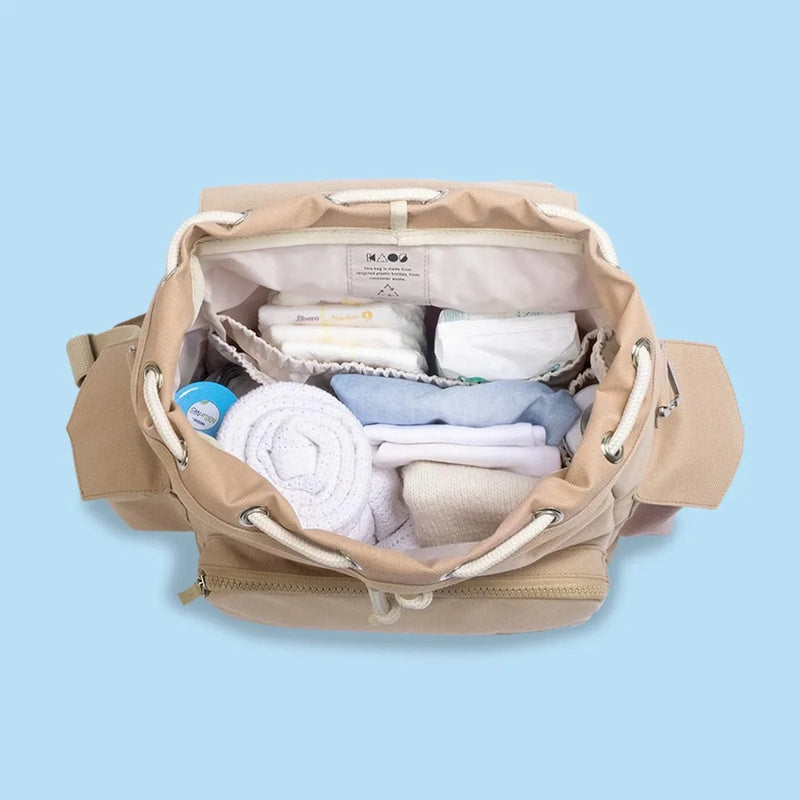 KAOS Ransel changing bag backpack in beige (British brand)