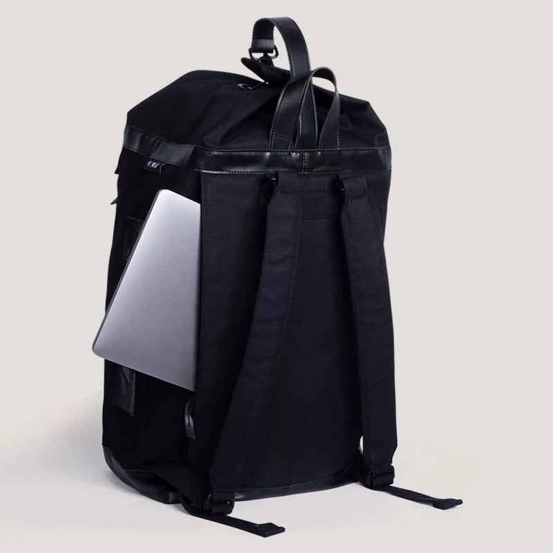 KAOS weekend bag black recycled PET vegan leather - British product