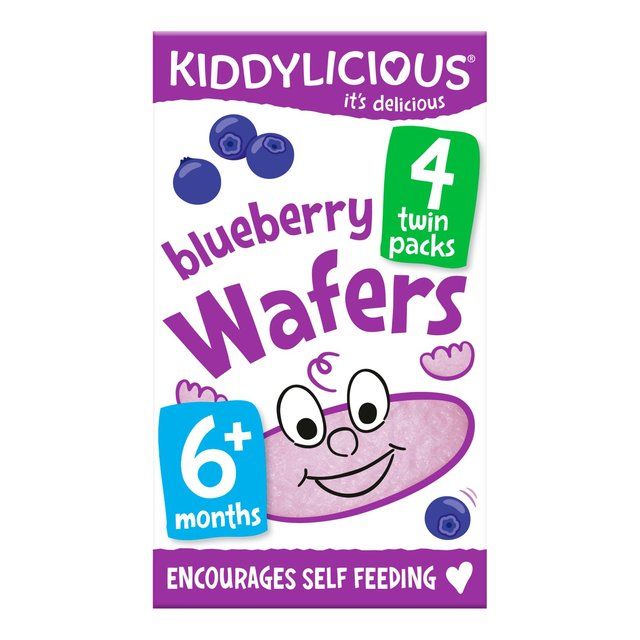 Kiddylicious Blueberry Mini Wafers Baby Snacks Multi 4 x 4g